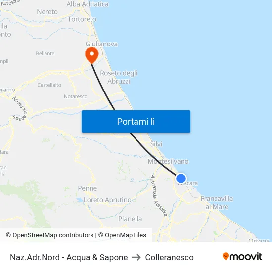 Naz.Adr.Nord - Acqua & Sapone to Colleranesco map