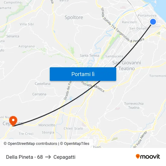 Della Pineta - 68 to Cepagatti map