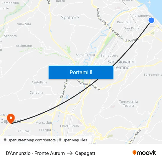 D'Annunzio - Fronte Aurum to Cepagatti map
