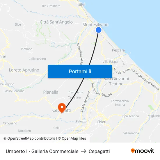 Umberto I - Galleria Commerciale to Cepagatti map