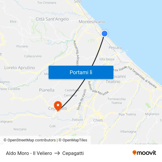 Aldo Moro - Il Veliero to Cepagatti map