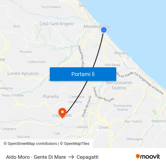 Aldo Moro - Gente Di Mare to Cepagatti map