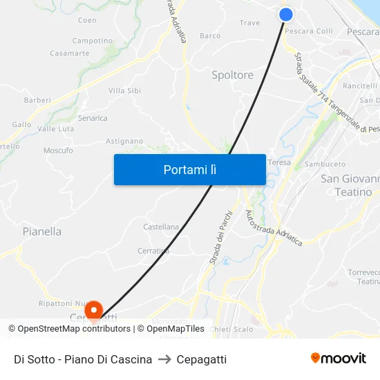 Di Sotto - Piano Di Cascina to Cepagatti map