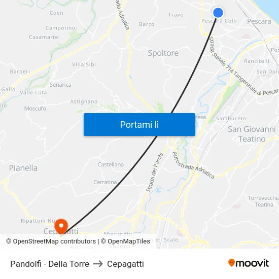 Pandolfi - Della Torre to Cepagatti map
