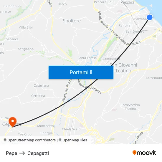 Pepe to Cepagatti map