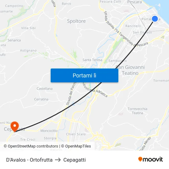 D'Avalos - Ortofrutta to Cepagatti map
