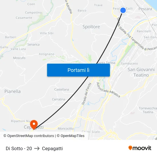 Di Sotto - 20 to Cepagatti map