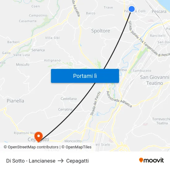 Di Sotto - Lancianese to Cepagatti map