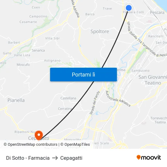Di Sotto - Farmacia to Cepagatti map