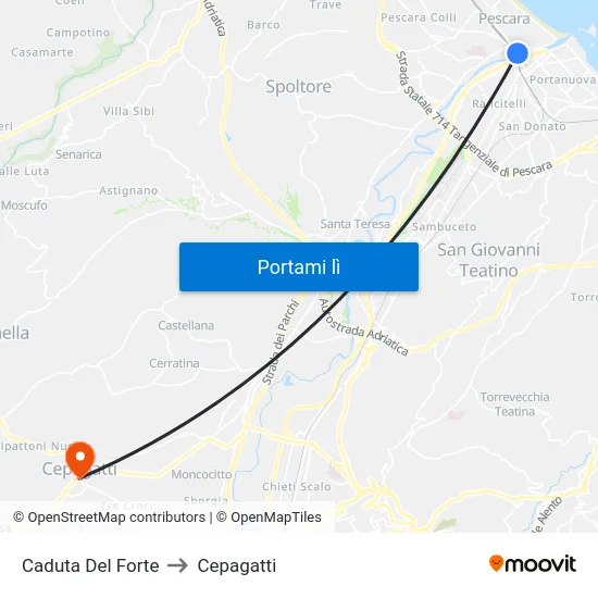 Caduta Del Forte to Cepagatti map