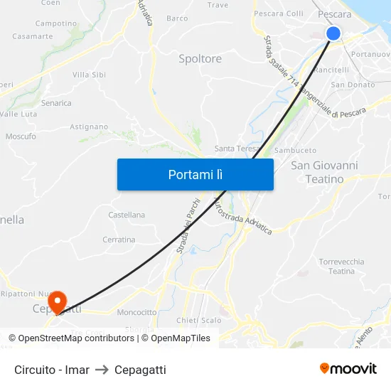 Circuito - Imar to Cepagatti map