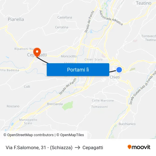 Via F.Salomone, 31 - (Schiazza) to Cepagatti map