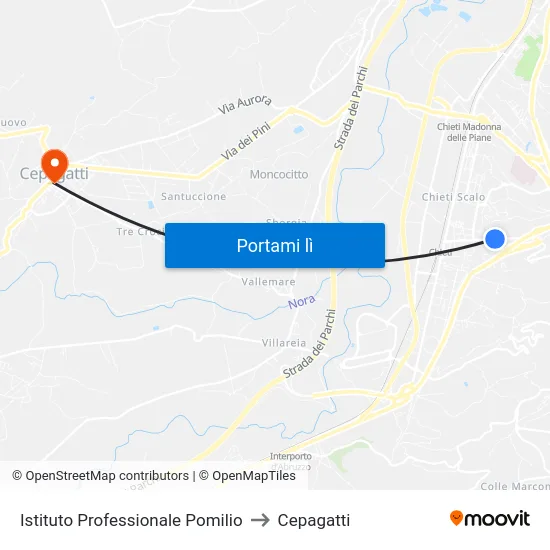 Istituto Professionale Pomilio to Cepagatti map