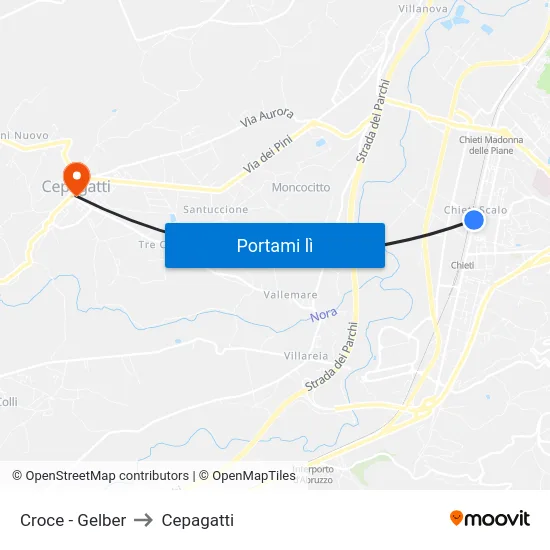 Croce - Gelber to Cepagatti map