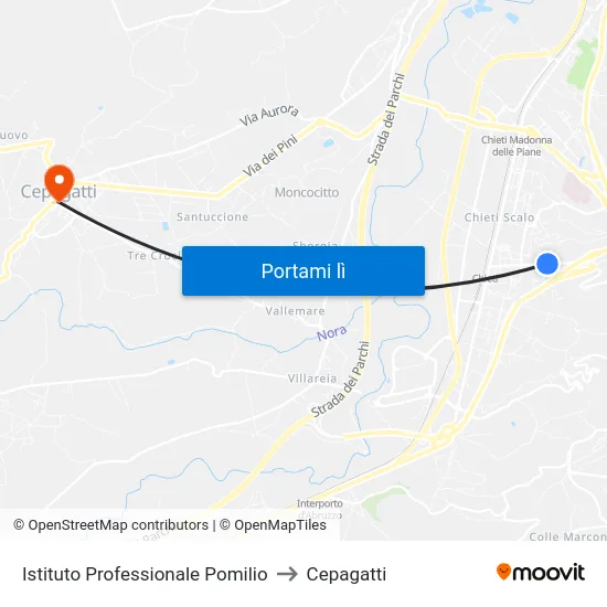 Istituto Professionale Pomilio to Cepagatti map