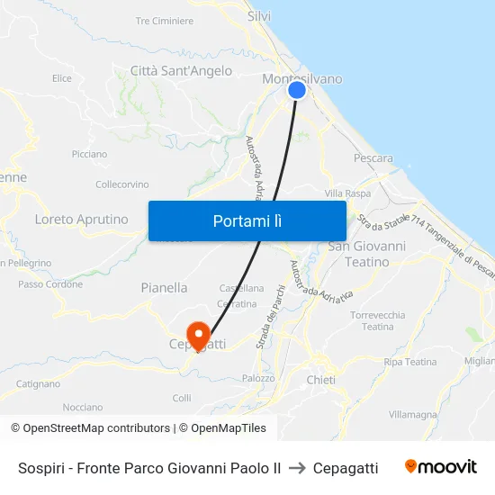 Sospiri - Fronte Parco Giovanni Paolo II to Cepagatti map