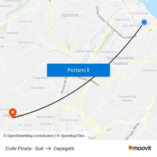 Colle Pineta - Sud to Cepagatti map