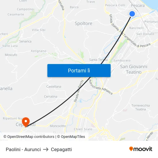 Paolini - Aurunci to Cepagatti map