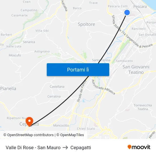 Valle Di Rose - San Mauro to Cepagatti map