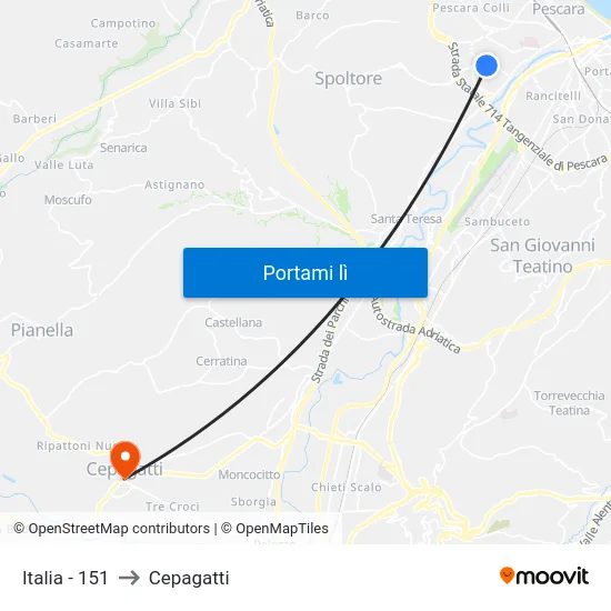 Italia - 151 to Cepagatti map