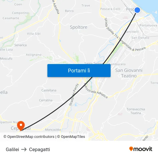 Galilei to Cepagatti map