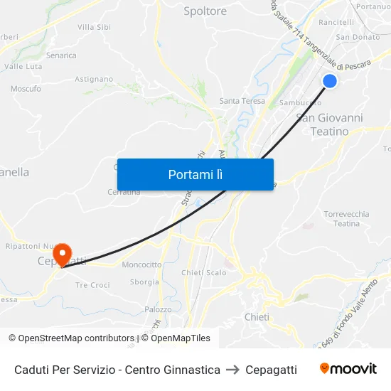 Caduti Per Servizio - Centro Ginnastica to Cepagatti map