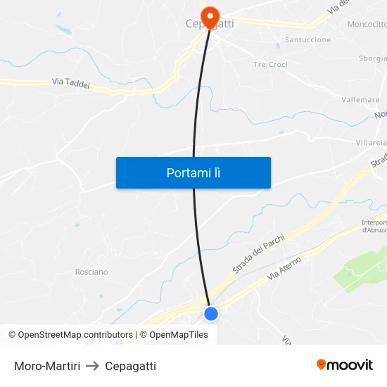 Moro-Martiri to Cepagatti map