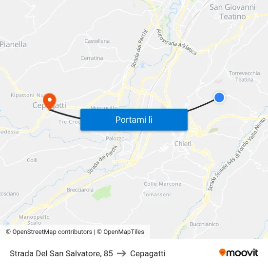 Strada Del San Salvatore, 85 to Cepagatti map