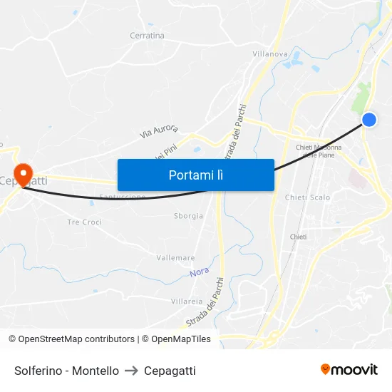 Solferino - Montello to Cepagatti map