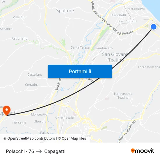 Polacchi - 76 to Cepagatti map