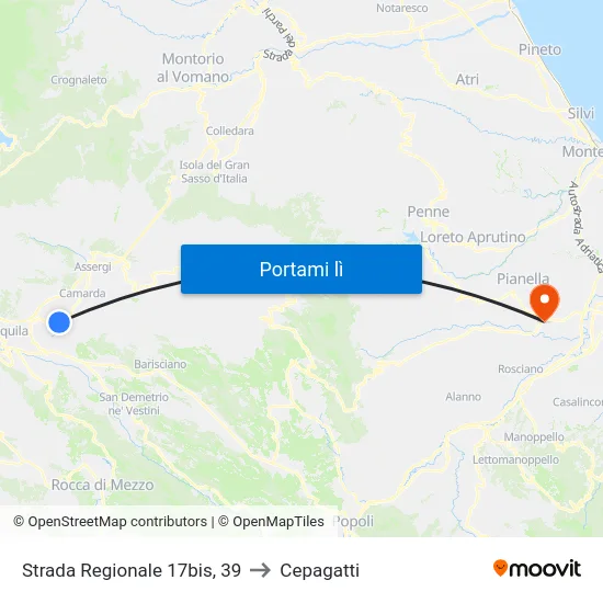 Strada Regionale 17bis, 39 to Cepagatti map