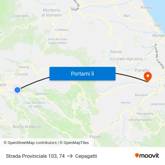 Strada Provinciale 103, 74 to Cepagatti map