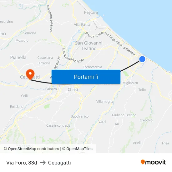 Via Foro, 83d to Cepagatti map
