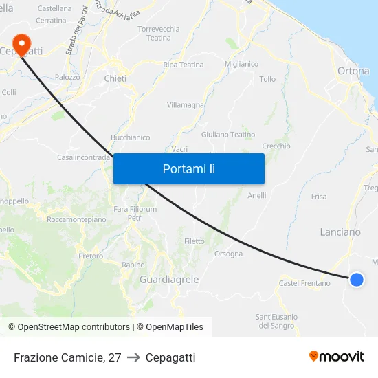 Frazione Camicie, 27 to Cepagatti map