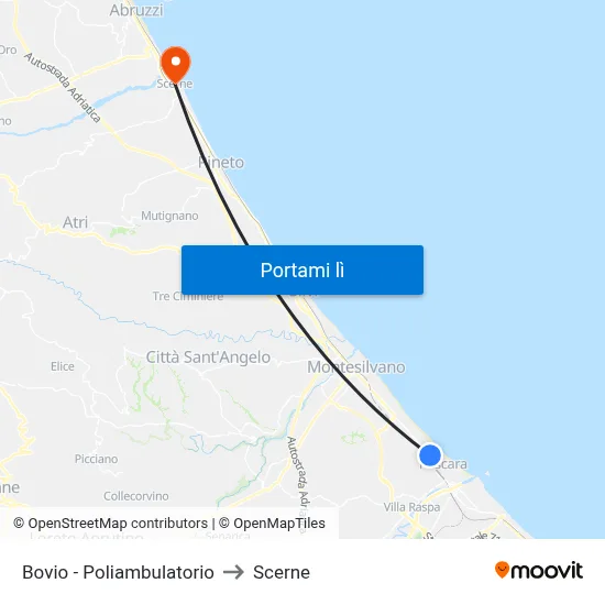Bovio - Poliambulatorio to Scerne map