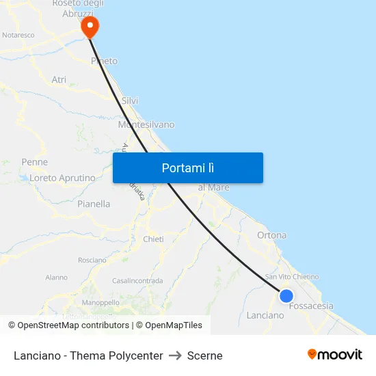 Lanciano - Thema Polycenter to Scerne map