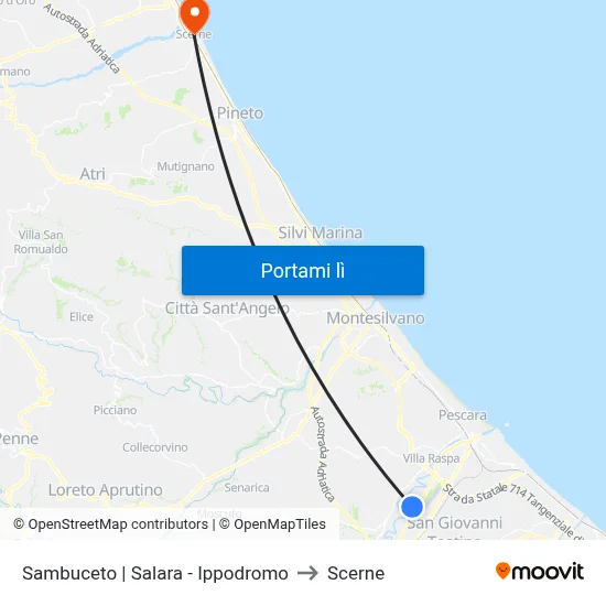 Sambuceto | Salara - Ippodromo to Scerne map