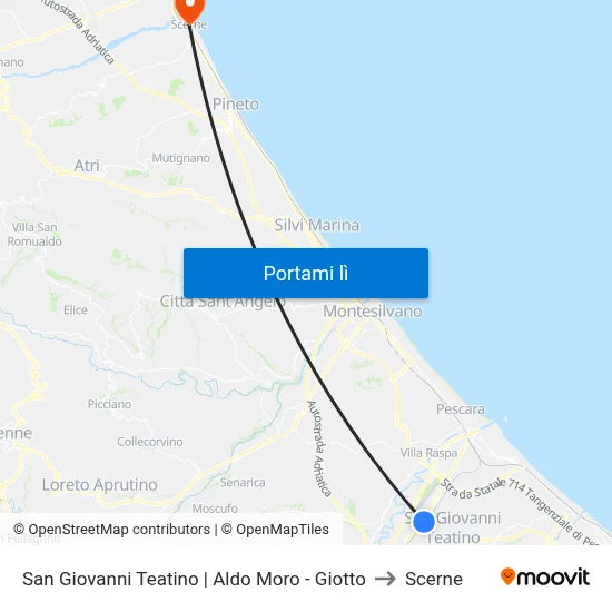 San Giovanni Teatino | Aldo Moro - Giotto to Scerne map