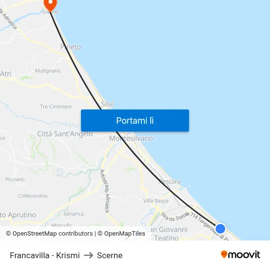 Francavilla - Krismi to Scerne map