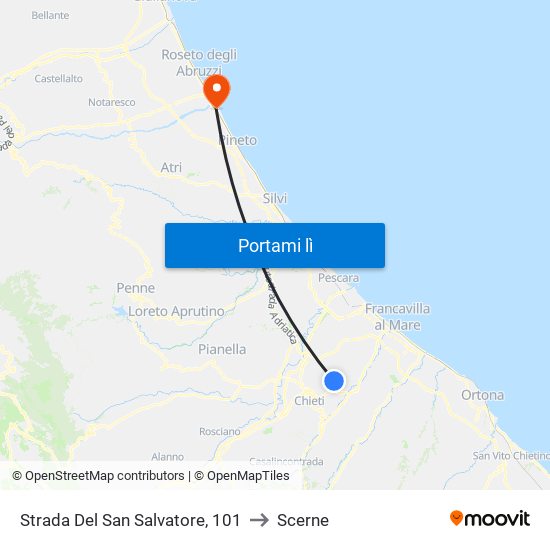 Strada Del San Salvatore, 101 to Scerne map