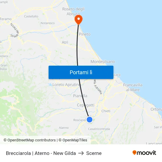 Brecciarola | Aterno - New Gilda to Scerne map