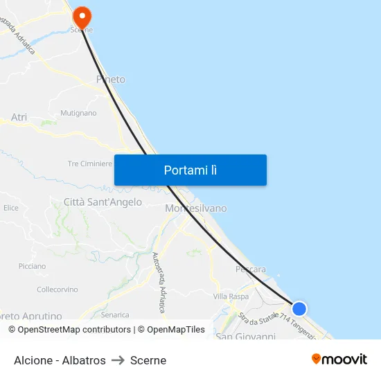 Alcione - Albatros to Scerne map