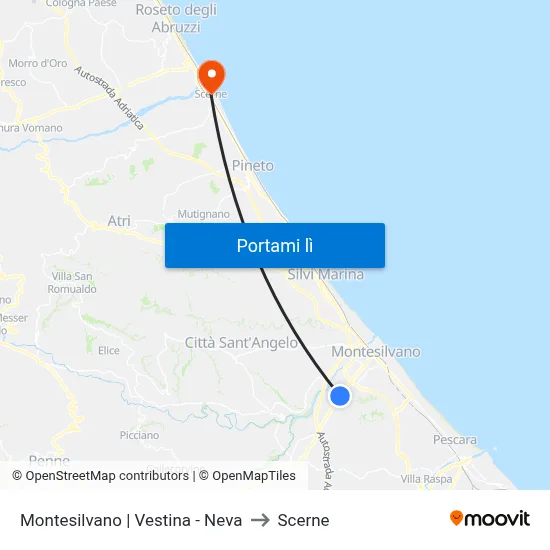 Montesilvano | Vestina - Neva to Scerne map