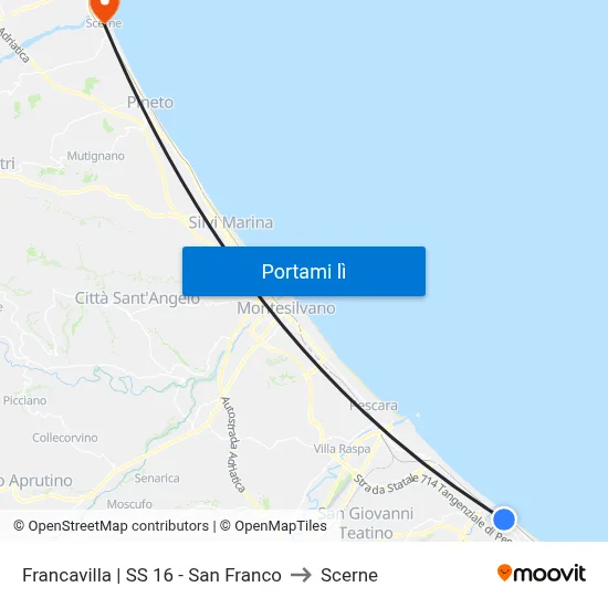 Francavilla | SS 16 - San Franco to Scerne map