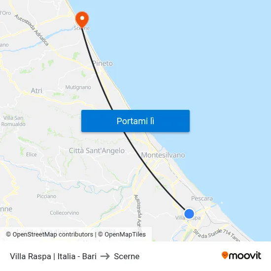 Villa Raspa | Italia - Bari to Scerne map