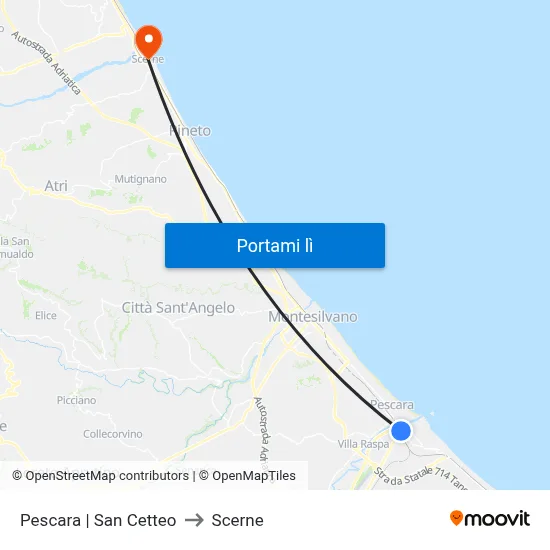 Pescara | San Cetteo to Scerne map