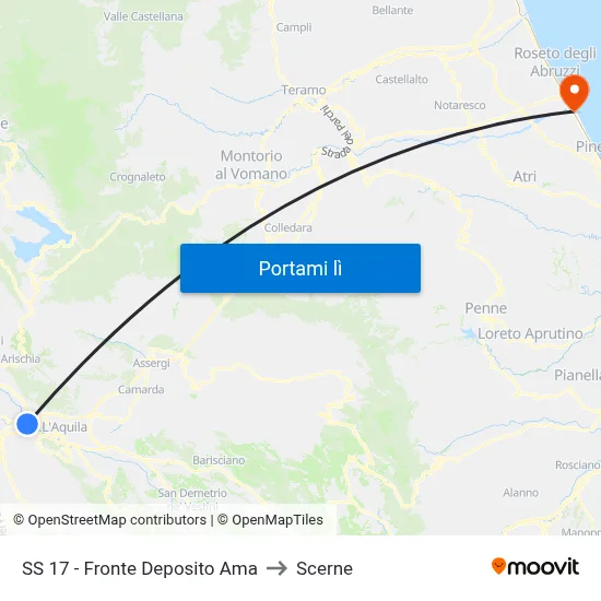 SS 17 - Fronte Deposito Ama to Scerne map