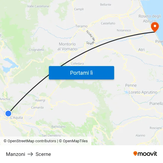 Manzoni to Scerne map