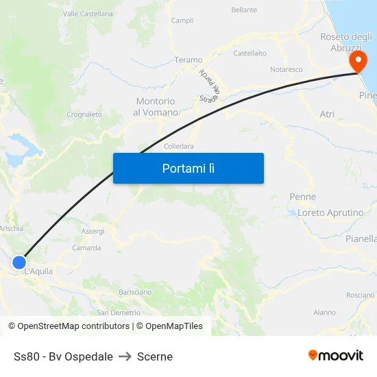 Ss80 - Bv Ospedale to Scerne map