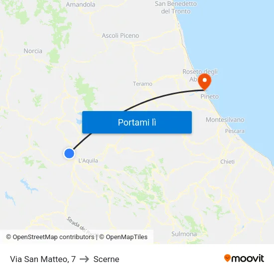 Via San Matteo, 7 to Scerne map
